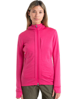Bluza damska Icebreaker Quantum III LS Zip Hood różowa