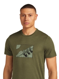 Koszulka termoaktywna z krótkim rękawem Icebreaker Merino 150 Tech Lite SS Tee In The Wild zielona