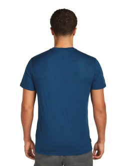 Koszulka termoaktywna z krótkim rękawem Icebreaker Merino 150 Tech Lite SS Tee Snow Day ciemnoniebieska