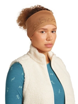 Opaska Icebreaker Merino 200 Oasis Headband Flock Forms AOP jasnopomarańczowy