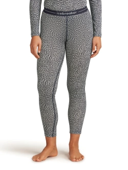 Legginsy termoaktywne damskie Icebreaker Merino 200 Oasis Flock Forms AOP granatowo-białe