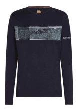 Koszulka termoaktywna z długim rękawem Icebreaker Merino 200 Oasis LS Crewe Elevation Line granatowa
