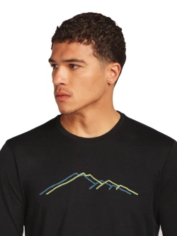 Koszulka termoaktywna z długim rękawem Icebreaker Merino 150 Tech Lite LS Tee Rainer Ridge czarna