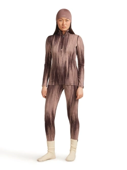 Koszulka termiczna damska z długim rękawem Icebreaker Merino 260 Tech Vertex LS Half Zip Peak z półzamkiem różowo-czarna