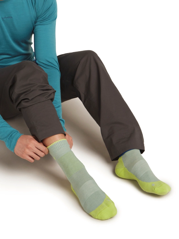 Skarpety termoaktywne Icebreaker Merino Hike+ Medium Crew zielono-żółte