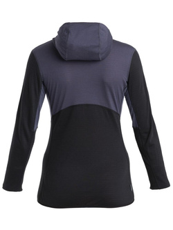 Bluza damska z zamkiem i kapturem Icebreaker 200 Realfleece Descender granatowo-czarna