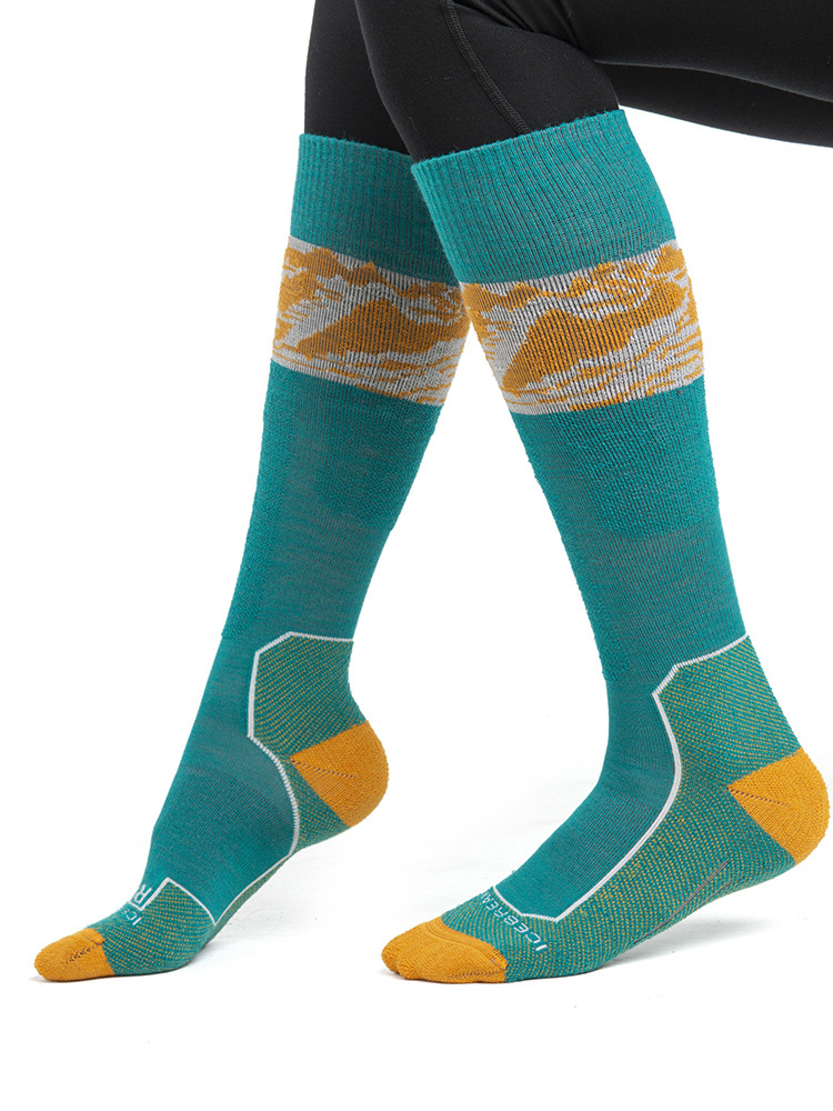 Skarpety narciarskie damskie Icebreaker Ski+ Light OTC Alps 3D zielone