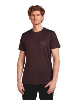 Koszulka termiczna z krótkim rękawem Icebreaker Merino 150 Tech Lite SS Tee Hike Naturally bordowa
