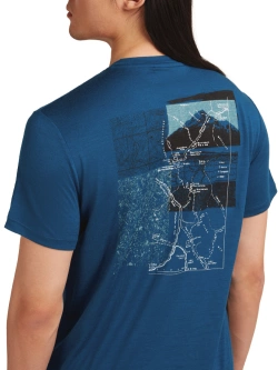 Koszulka termoaktywna z krótkim rękawem Icebreaker Merino 150 Tech Lite SS Tee Infographic ciemnoniebieska