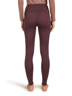 Legginsy termoaktywne damskie Icebreaker Merino 200 Oasis High Rise bordowe