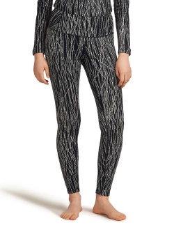 Legginsy termoaktywne damskie Icebreaker Merino 260 Tech Vertex High Rise Delta Lines AOP czarno-białe
