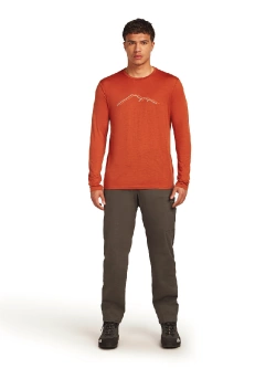 Koszulka termoaktywna z długim rękawem Icebreaker Merino 150 Tech Lite LS Tee Rainer Ridge czerwona