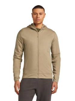 Bluza termoaktywna z zamkiem i kapturem Icebreaker 360 RealFleece Elemental beżowa
