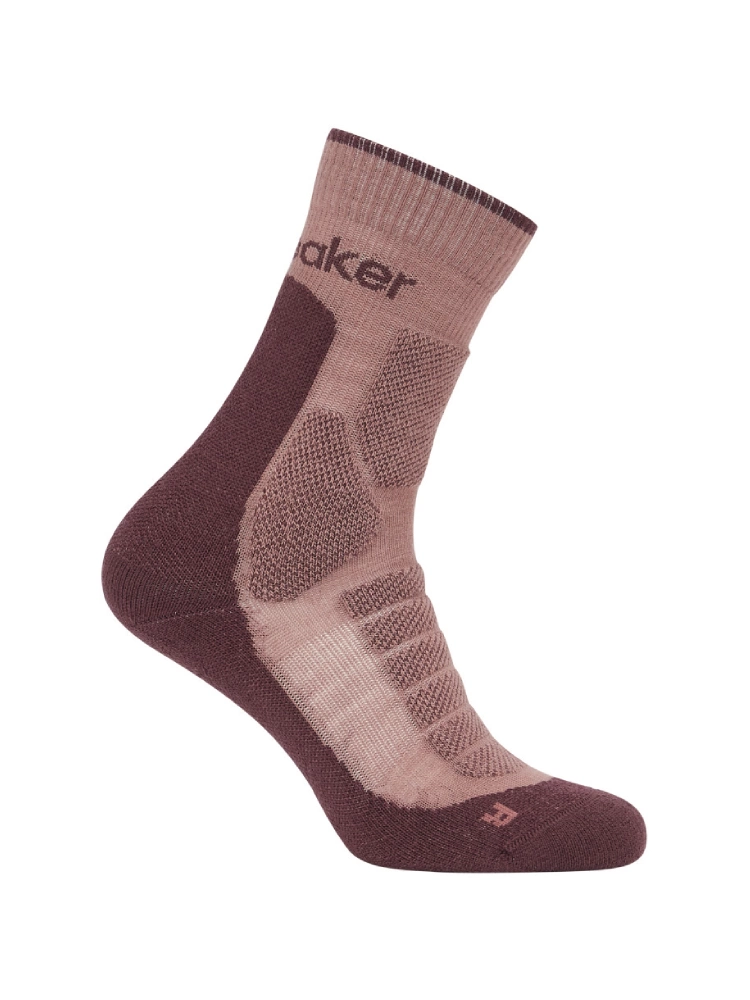 Skarpety termoaktywne damskie Icebreaker Merino Hike+ Heavy Crew różowo-bordowe