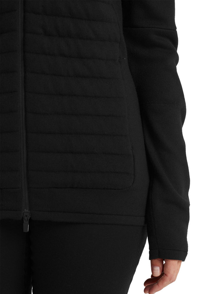 Bluza damska Icebreaker ZoneKnit LS Zip Hoodie czarna