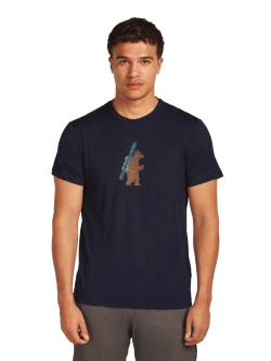 Koszulka termiczna z krótkim rękawem Icebreaker Merino 150 Tech Lite SS Tee Bear Tour granatowa