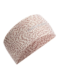 Opaska Icebreaker Merino 200 Oasis Headband Flock Forms AOP różowo-biała