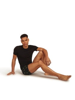 Bokserki termoaktywne Icebreaker Merino 150 Anatomica Boxers Snow Day czarno-żółte