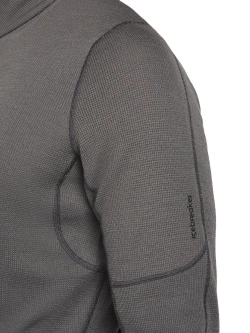 Dzianinowa koszulka termoaktywna z półzamkiem Icebreaker Merino Blend 260 Waffle Knit Wander LS Half Zip z długim rękawem szara