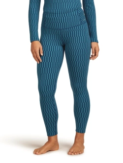 Legginsy termoaktywne damskie Icebreaker Merino 260 Tech Vertex High Rise Snow Grid AOP granatowe