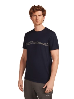 Koszulka termoaktywna z krótkim rękawem Icebreaker Merino 150 Tech Lite SS Tee Mountain Pulse granatowa