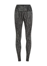 Legginsy termoaktywne damskie Icebreaker Merino 260 Tech Vertex High Rise Delta Lines AOP czarno-białe