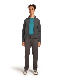 Bluza termoaktywna damska z zamkiem Icebreaker Merino Blend 800 RealFleece Classic Pile LS Zip szara