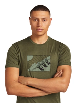 Koszulka termoaktywna z krótkim rękawem Icebreaker Merino 150 Tech Lite SS Tee In The Wild zielona