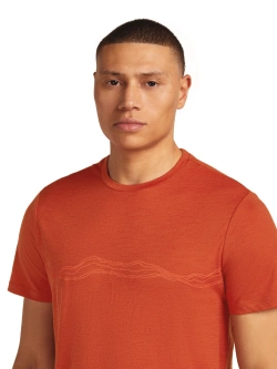 Koszulka termoaktywna z krótkim rękawem Icebreaker Merino 150 Tech Lite SS Tee Mountain Pulse czerwona