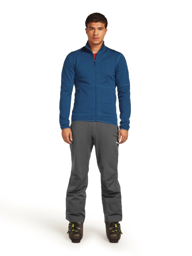 Kurtka termoaktywna Icebreaker Merino Blend 400 RealFleece Descender LS Zip ciemnoniebieska