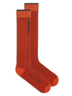 Skarpety Icebreaker Merino Blend Ski+ Light OTC Mountain Contour czerwono-granatowe