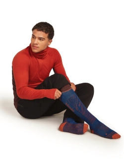 Skarpety Icebreaker Merino Blend Ski+ Light OTC Mountain Contour granatowo-pomarańczowe