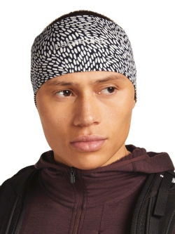 Opaska Icebreaker Merino 200 Oasis Headband Flock Forms AOP granatowo-biała