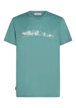 Koszulka termoaktywna z krótkim rękawem Icebreaker Merino 150 Tech Lite SS Tee The Peaks jasnoniebieska