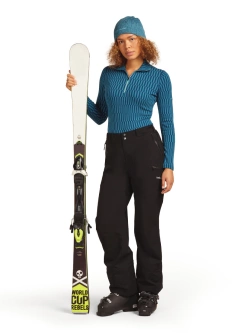 Koszulka termiczna damska z długim rękawem Icebreaker Merino 260 Tech Vertex LS Half Zip Snow Grid AOP z półzamkiem niebieska