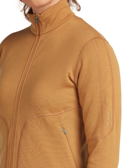 Bluza termoaktywna damska zapinana na zamek Icebreaker Merino 560 RealFleece Elemental jasnopomarańczowa