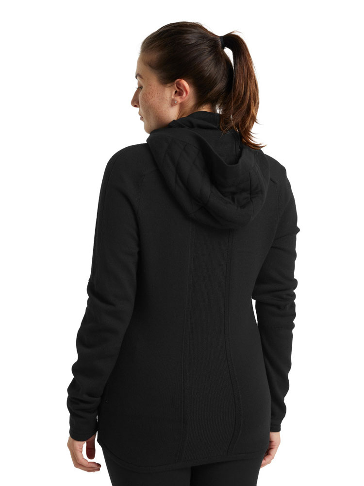 Bluza damska Icebreaker ZoneKnit LS Zip Hoodie czarna