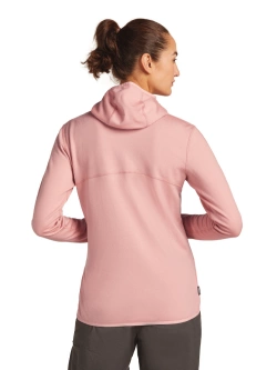 Bluza termoaktywna damska zapinana na zamek Icebreaker 560 Realfleece Elemental z kapturem jasnoróżowa
