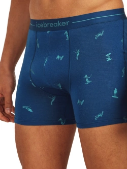 Bokserki termoaktywne Icebreaker Merino 150 Anatomica Boxers Snow Day granatowe