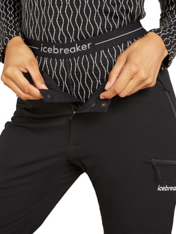 Legginsy termiczne damskie Icebreaker Merino 260 Vertex On-Piste czarno-białe