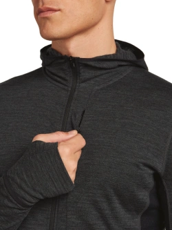 Bluza termoaktywna z kapturem Icebreaker Merino Blend 200 RealFleece Descender LS Zip Hoodie szara