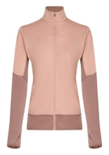 Bluza termoaktywna damska z zamkiem Icebreaker Merino Blend 300 RealFleece Descender LS Zip różowa