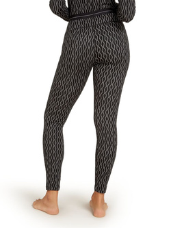 Legginsy termiczne damskie Icebreaker Merino 260 Vertex On-Piste czarno-białe