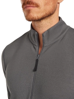 Dzianinowa koszulka termoaktywna z półzamkiem Icebreaker Merino Blend 260 Waffle Knit Wander LS Half Zip z długim rękawem szara