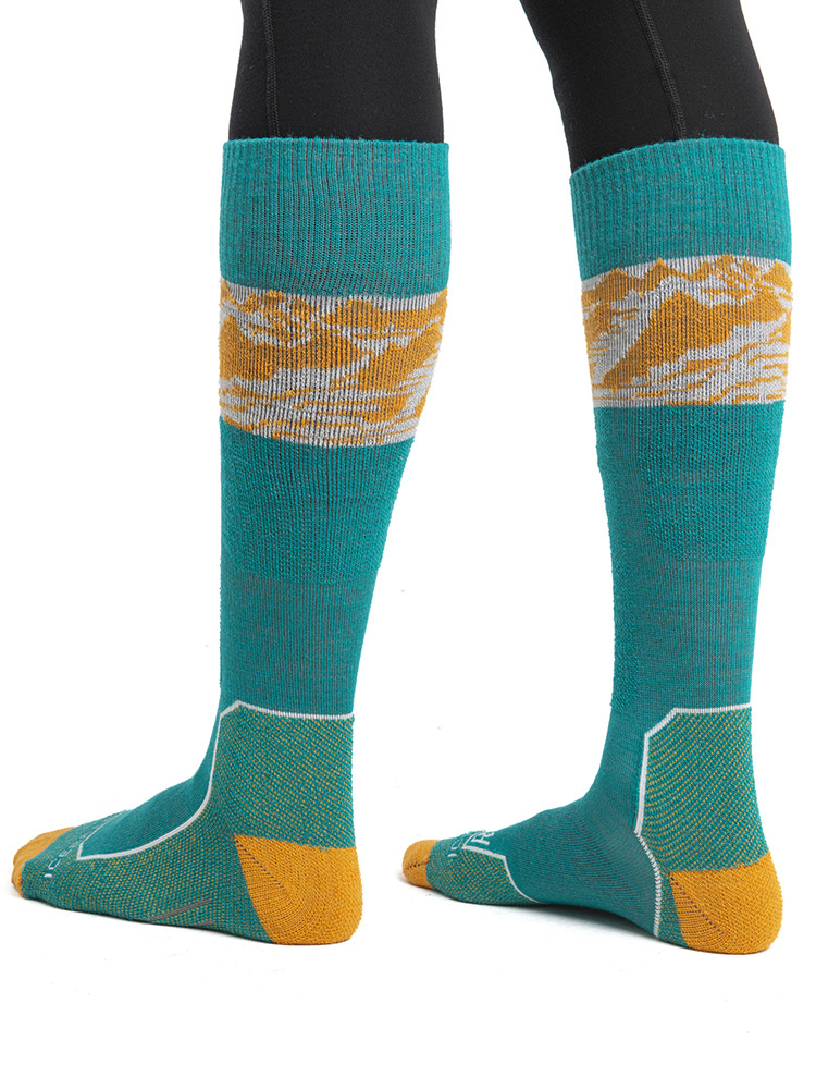 Skarpety narciarskie damskie Icebreaker Ski+ Light OTC Alps 3D zielone