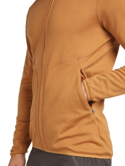 Bluza termoaktywna zapinana na zamek Icebreaker 560 Realfleece Elemental z kapturem jasnopomarańczowa