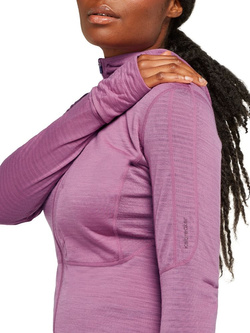 Bluza damska z zamkiem i kapturem Icebreaker 200 Realfleece Descender fioletowa