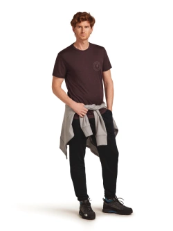Koszulka termiczna z krótkim rękawem Icebreaker Merino 150 Tech Lite SS Tee Hike Naturally bordowa