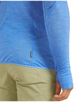 Bluza termoaktywna Icebreaker Merino 200 Realfleece Descender z zamkiem do połowy, niebieska