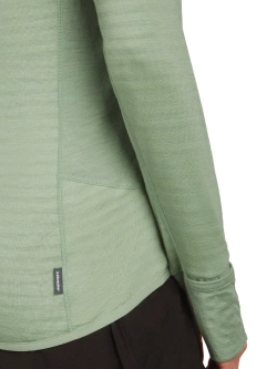 Bluza termoaktywna damska z kapturem Icebreaker Merino Blend 300 RealFleece Descender LS Zip Hoodie jasnozielona